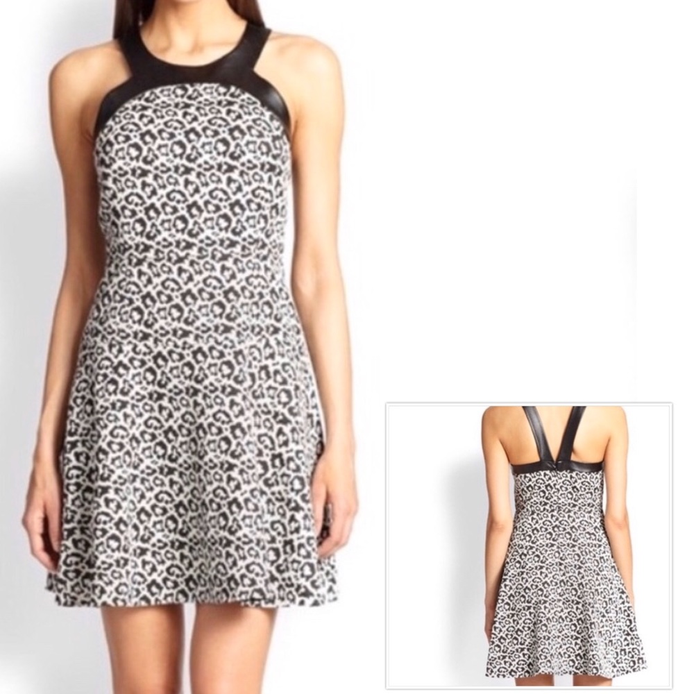 NWT Black/White Animal Print Knit Dress Sexy 4/6
